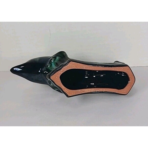 Blue Mountain Pottery Dolphin Figurine Green Drip Glaze Canadian Vintage Decor - Picture 6 of 8